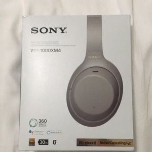 Sony WH-1000XM4 Over ear Noise Canceling Headphones with Microphone (Silver)
